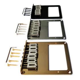 Telecaster Humbucker Bridge with Steel Sustainer saddles  – Chrome Black Gold
