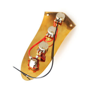 Loaded Jazz Bass Control Plate Assembly – Gold | Guitar Anatomy
