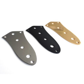 Jazz Bass Control Plate – Chrome Black Gold