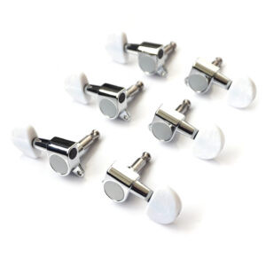 Guitar Anatomy Tuners for Les Paul, Acoustic Guitars – Chrome with Pearl– GA-303 Machine Heads | Guitar Anatomy