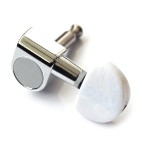 Guitar Anatomy Tuners for Les Paul, Acoustic Guitars – Chrome with Pearl – GA-303 Machine Heads