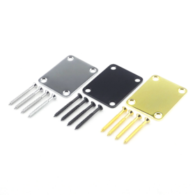 Neck Plate for Stratocaster and Telecaster Guitars - Chrome Black Gold
