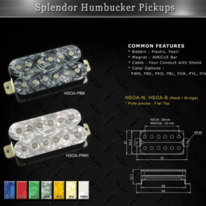 Artec Splendor Humbucker Pickups – Silver Pearl | Guitar Anatomy