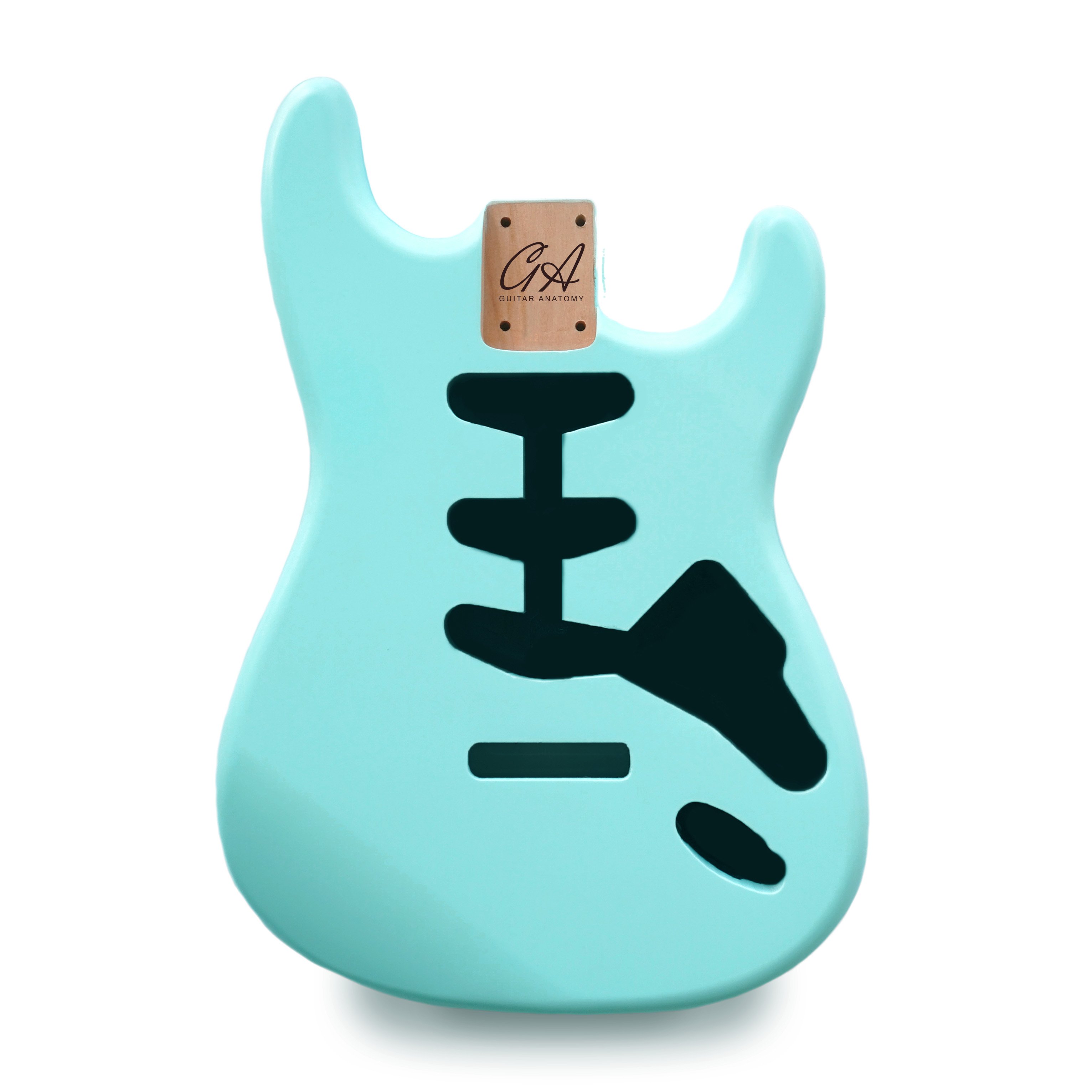 Stratocaster Guitar Body SSS - Daphne Blue Nitro Satin - 2 Piece American Alder