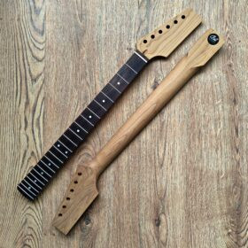 Stratocaster Compatible Pro Roasted Maple and Rosewood Guitar Neck Unfinished Paddle Headstock