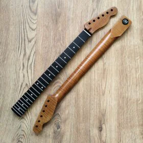 Telecaster Compatible Roasted Flame Maple and Rosewood Pro Guitar Neck Satin