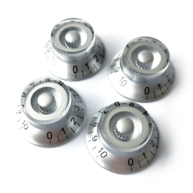 Top Hat Speed Control Knobs – Volume Tone for Gibson & Epiphone Les Paul – Silver