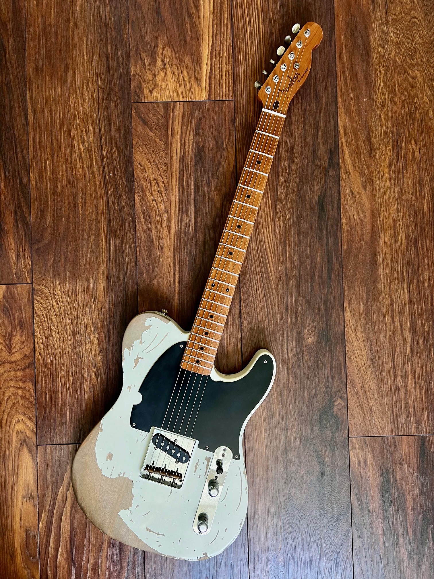 Luke's Jeff Beck Esquire build - Featuring a lightly reliced GA roasted maple & rosewood vintage tele neck - A stunning build!