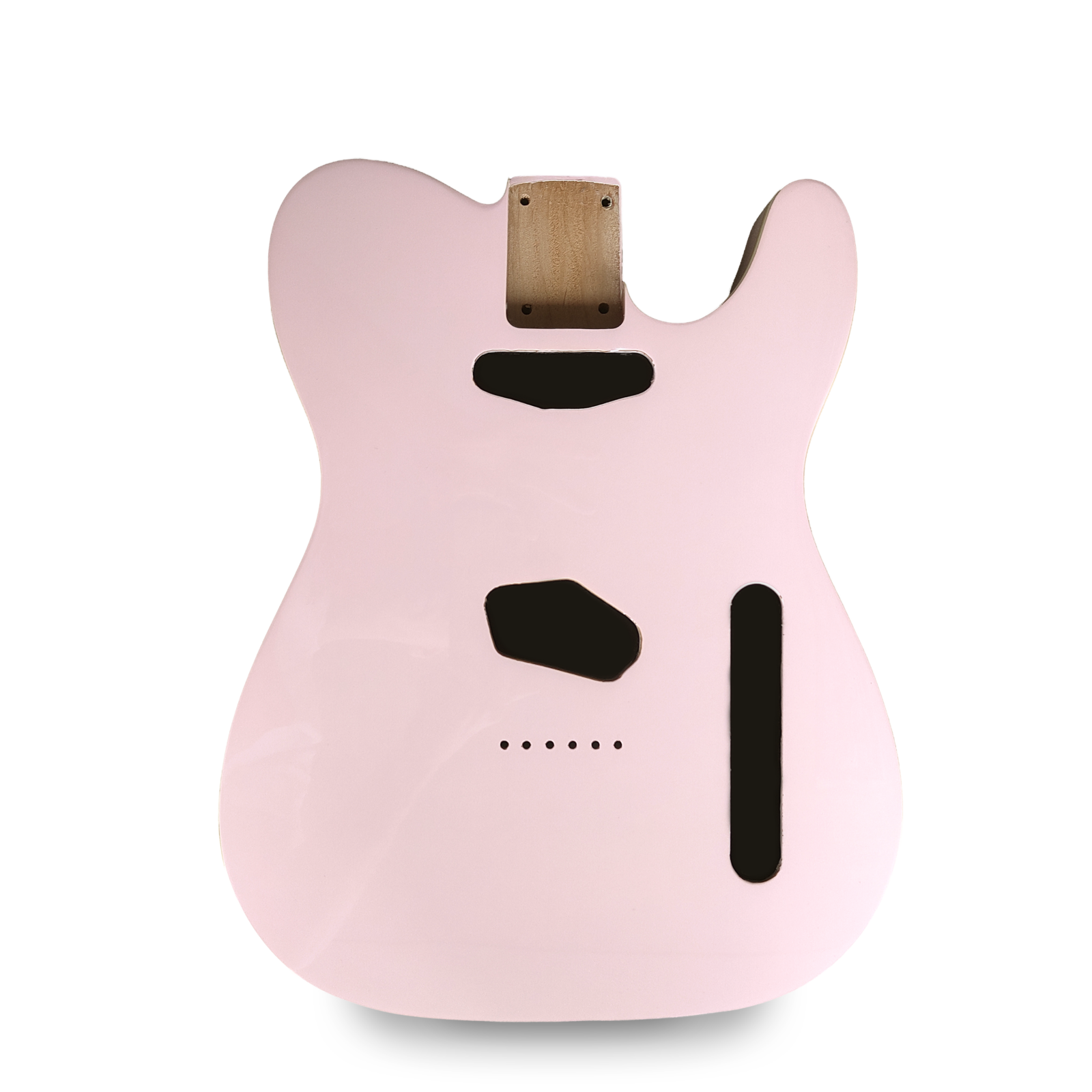 Telecaster Guitar Body - Shell Pink with Vintage Cream Binding - 2 