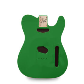 Telecaster Compatible Guitar Body - Shamrock Green with Vintage Cream Binding - 2 Piece American Alder