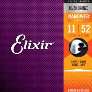 Alternative view of Elixir 11027 Nanoweb Acoustic Guitar Strings - Custom Light Set 11-52