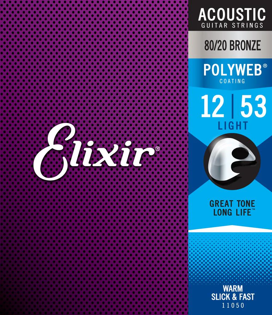 Elixir 11050 Polyweb Acoustic Guitar Strings - Light Set 12-53 - Image 2