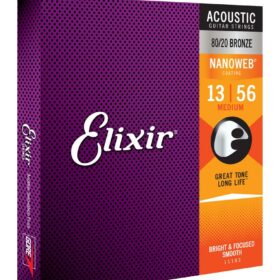 Elixir 11102 Nanoweb Acoustic Guitar Strings - Medium Set 13-56