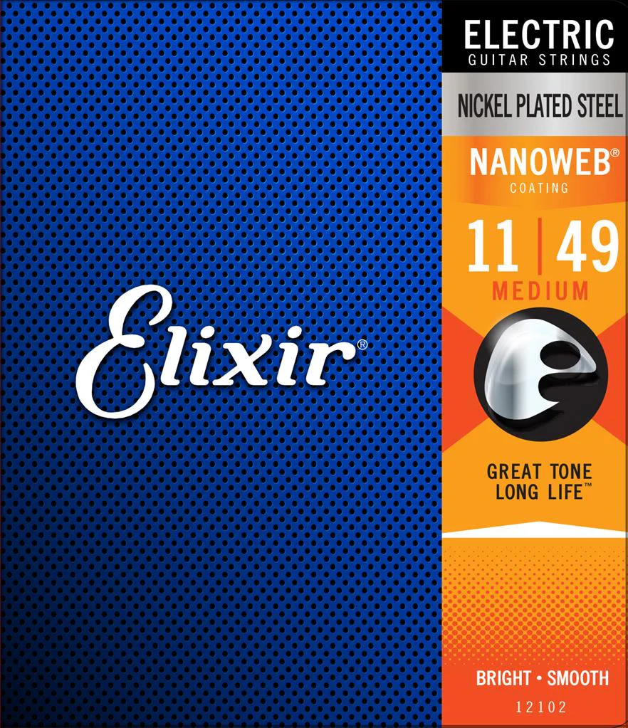 Elixir 12102 Nanoweb Electric Guitar Strings - Medium Set 11-49 - Image 2
