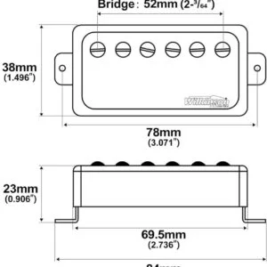 Wilkinson Vintage M series Humbucker Pickups – WOCHa Alnico Chrome Diagram