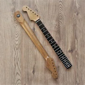 Left handed Stratocaster Compatible Roasted Maple and Rosewood Vintage Guitar Neck Nitro Satin 21 Fret Stainless Steel