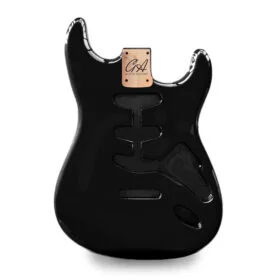 Stratocaster Compatible Guitar Body SSS - Black - 2 Piece American Alder