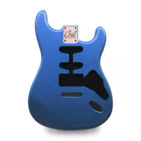 Stratocaster Compatible Guitar Body HSS - Metallic Blue Nitro Satin - 2 Piece American Alder