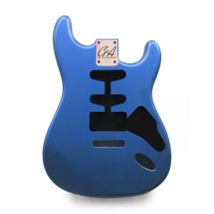 Stratocaster Compatible Guitar Body HSS - Metallic Blue Nitro Satin - 2 Piece American Alder