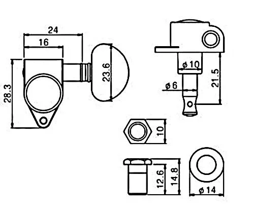 Guitar Anatomy Pro Tuners 1:20 Ratio Fine Tuning Machine Heads for Les Paul, SG and Acoustic Guitars – 3x3 - Image 3
