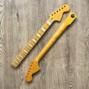 Stratocaster Vintage Nitro Satin Guitar Neck 70s Large Headstock with Pearl Inlays