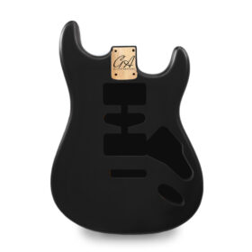 Stratocaster Compatible Guitar Body HSH - Flat Black Nitro Satin - 2 Piece American Alder