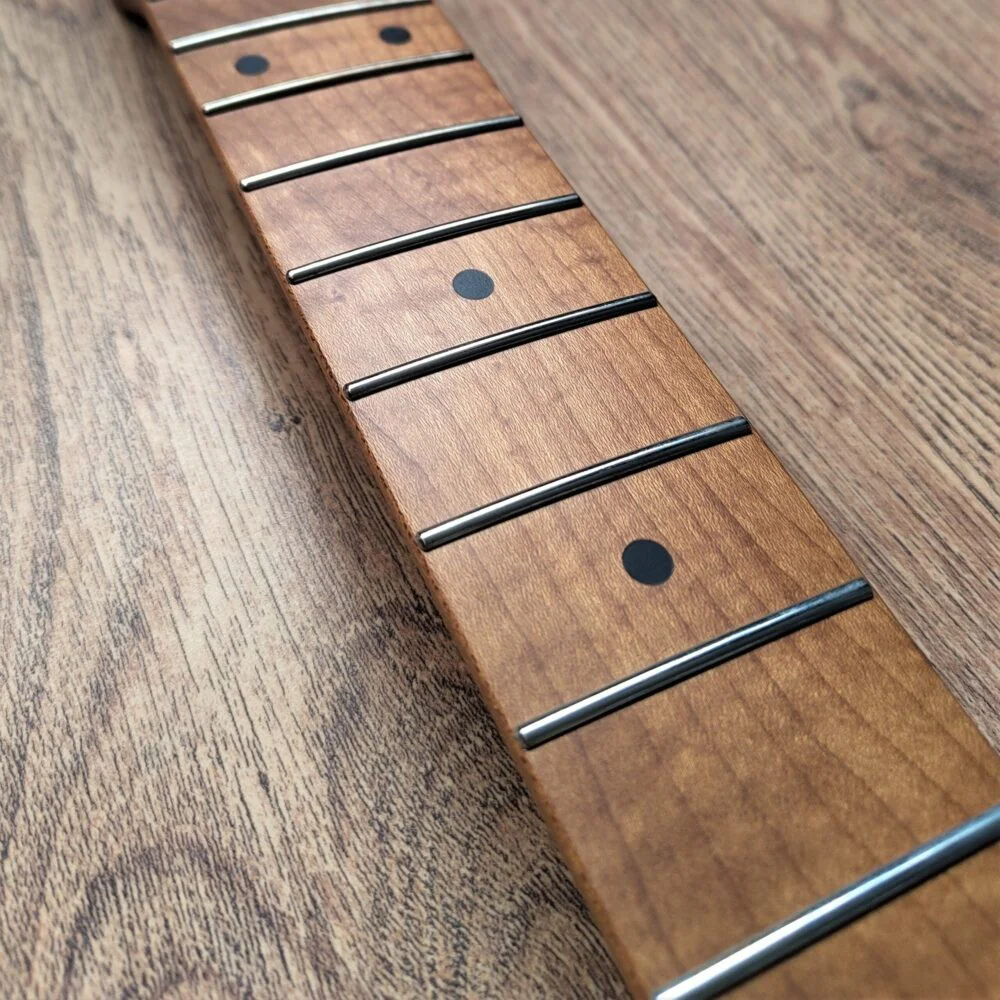 Roasted Torrefied Baked Maple Telecaster Guitar Neck - Left Handed - Guitar Anatomy