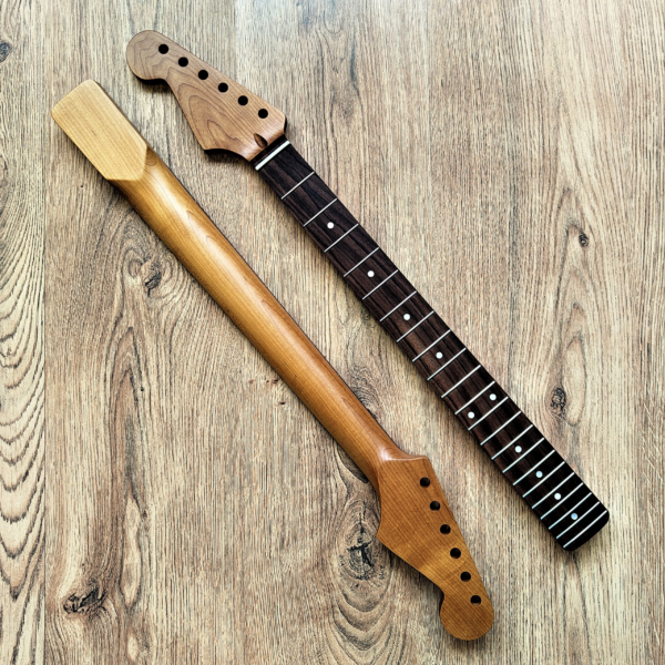 Roasted Torrefied Baked Maple Telecaster Guitar Neck - Left Handed - Guitar Anatomy