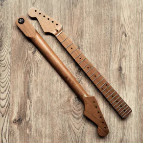 Left Handed Stratocaster Compatible Roasted Maple Pro Guitar Neck Satin 22 Fret Stainless Steel