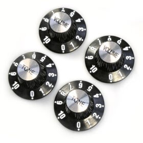Witch Hat Knobs – Vintage Volume Tone for Jazzmaster & Epiphone – Black Silver