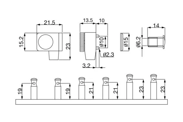 Guitar Anatomy Locking Tuners – F Compatible Two Pin Machine Heads For Stratocaster and Telecaster - Image 4