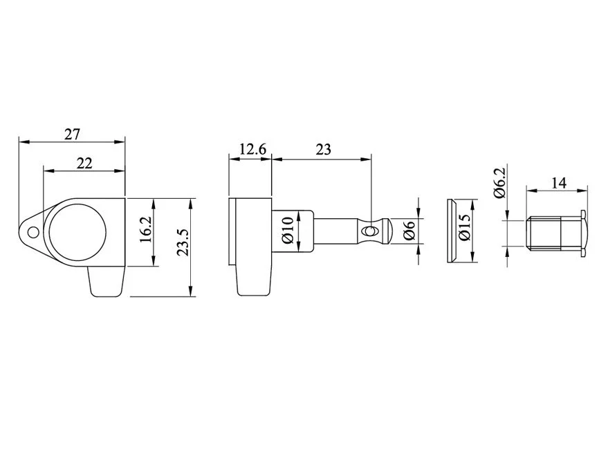 Guitar Anatomy Locking Tuners 1:20 Ratio Fine Tuning Machine Heads for Les Paul, SG and Acoustic Guitars – 3x3 - Image 3