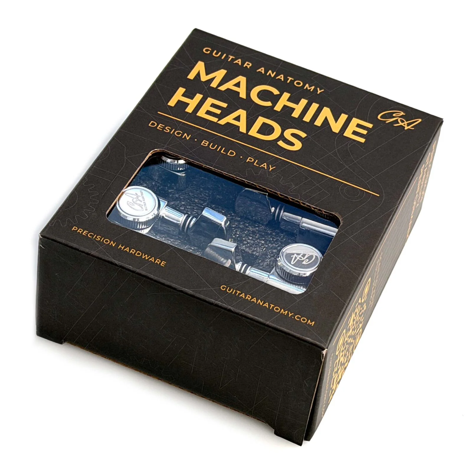 Guitar Anatomy Locking Tuners – F Compatible Two Pin Machine Heads For Stratocaster and Telecaster