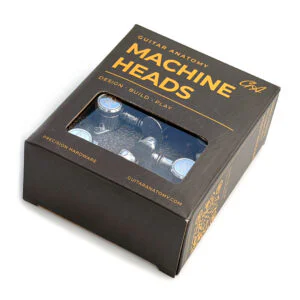 Guitar Anatomy Locking Tuners 1:20 Ratio Fine Tuning Machine Heads for Les Paul, SG and Acoustic Guitars – 3x3 Packaging