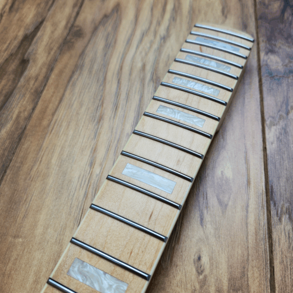 Guitar Anatomy Stratocaster Neck with pearl block inlays