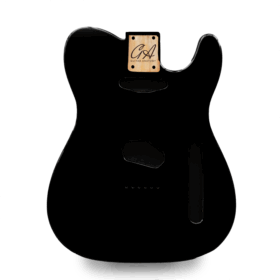 Telecaster Compatible Guitar Body - Black Gloss - 2 Piece American Alder