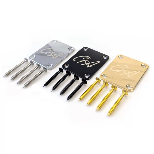 All GA neckplate options, each included with matching screws