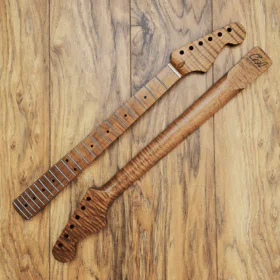 Stratocaster Compatible Roasted Flame Maple Guitar Neck Satin