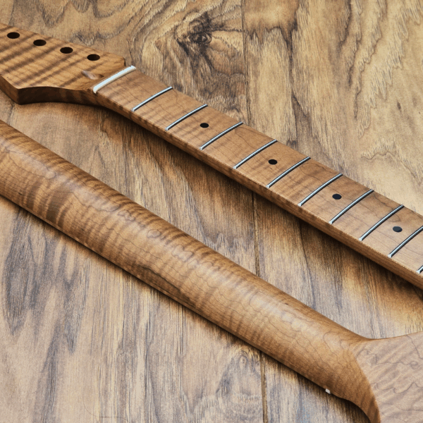 Left Handed Stratocaster Roasted Flame Maple Guitar Neck by Guitar Anatomy