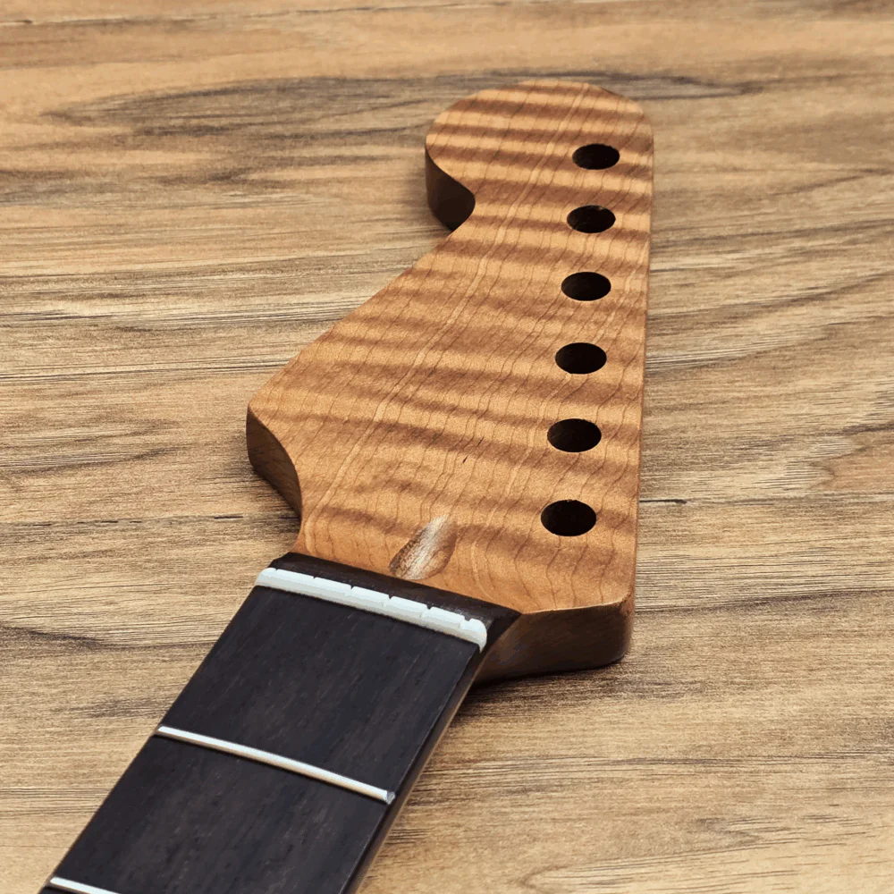 Left Handed Stratocaster Roasted Flame Maple and Rosewood Guitar Neck by Guitar Anatomy