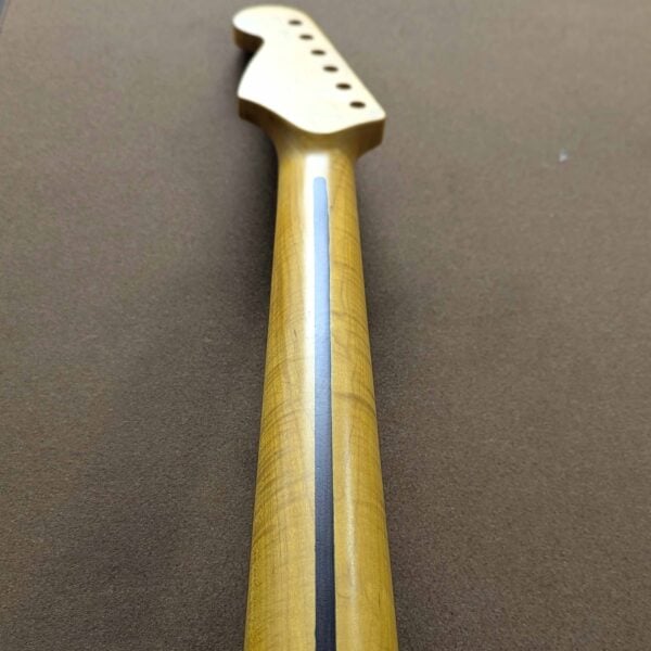*Clearance* Stratocaster Compatible Flame Maple and Rosewood Satin Guitar Neck 22 Fret Jumbo - Image 4