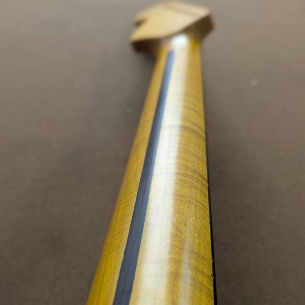 *Clearance* Stratocaster Compatible Flame Maple and Rosewood Satin Guitar Neck 22 Fret Jumbo - Image 6