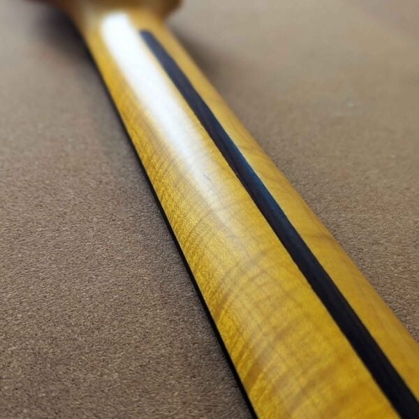 *Clearance* Stratocaster Compatible Flame Maple and Rosewood Satin Guitar Neck 22 Fret Jumbo - Image 3
