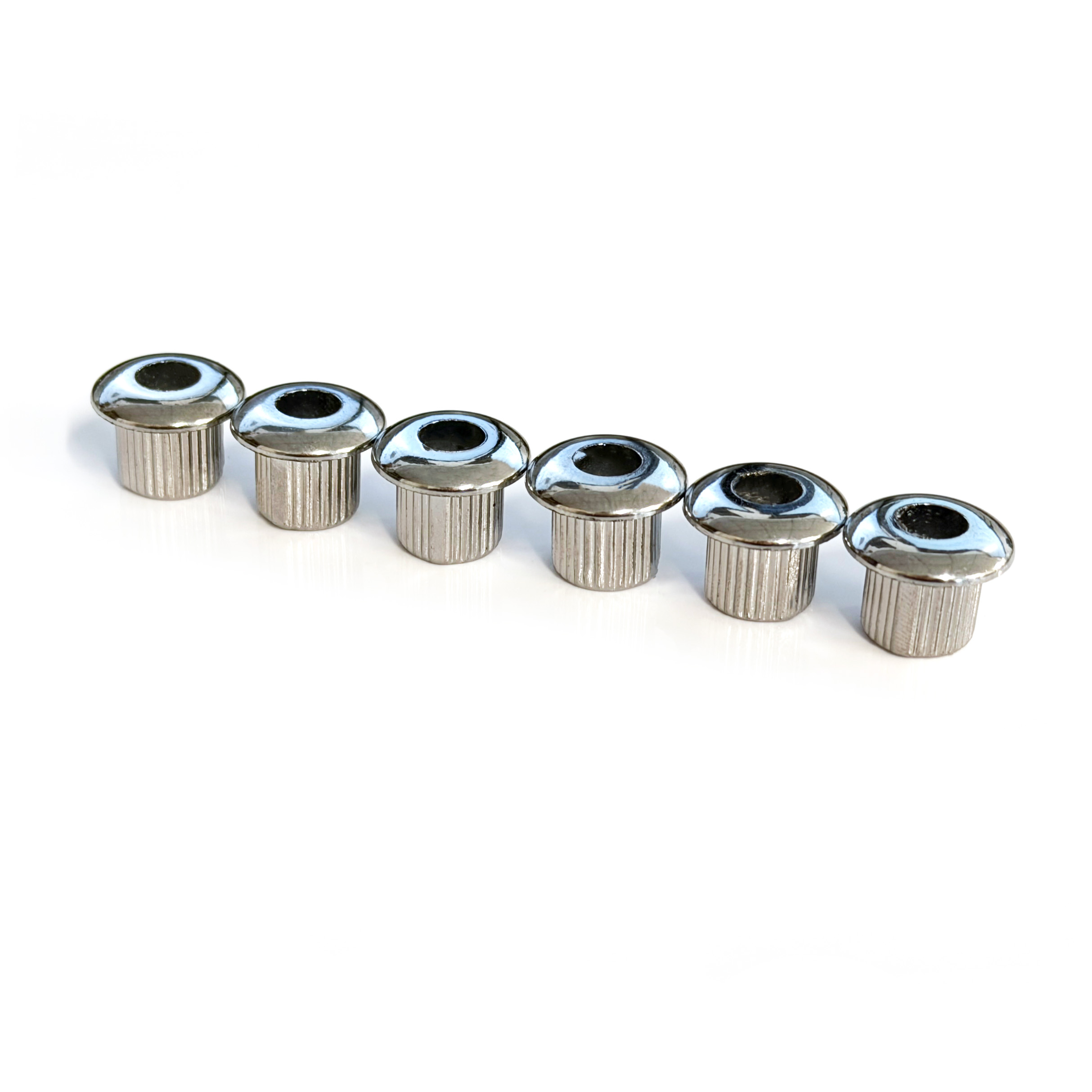 Chrome conversion bushings for vintage style tuners