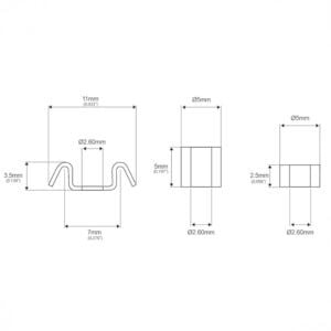 Guitar Anatomy Vintage String Tree Retainer dimensions