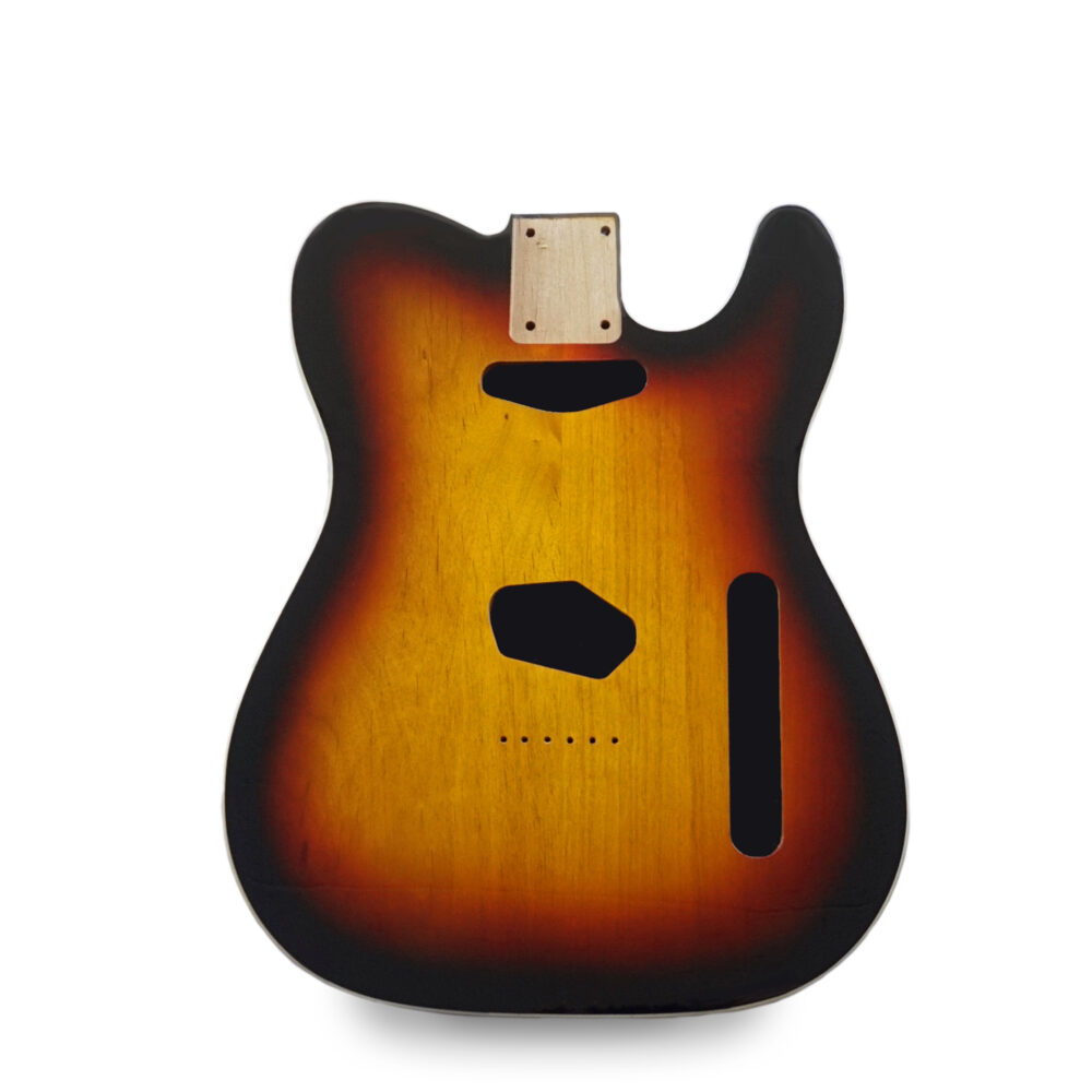 Telecaster Guitar Body - Nitro Satin Sunburst with Vintage Cream Binding - 2 Piece American Alder