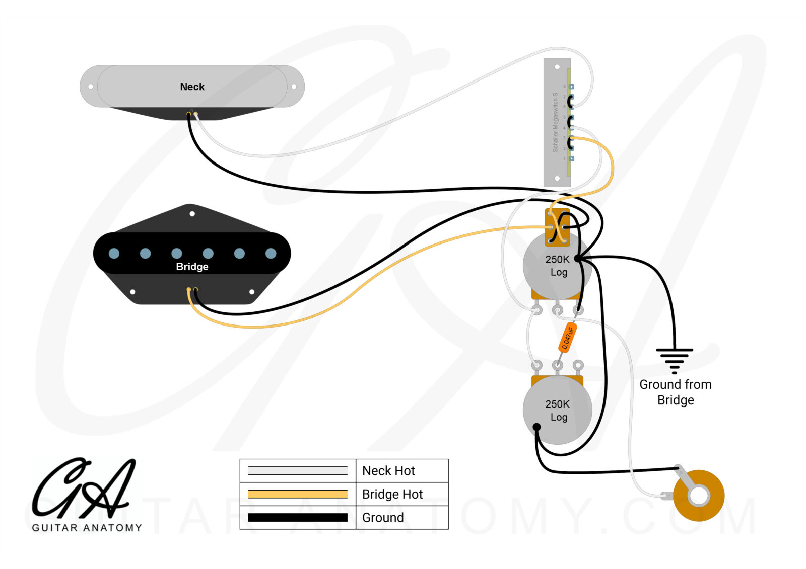 Telecaster Out-of-phase Wiring Diagram - Guitar Anatomy