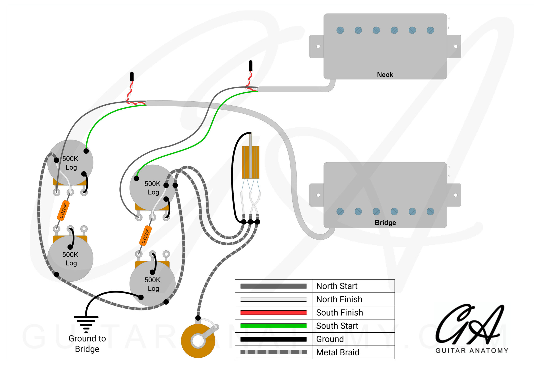 ES Standard Wiring Diagram – Guitar Anatomy ES Standard Wiring Diagram - Guitar Anatomy
