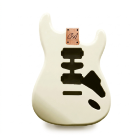 Stratocaster Compatible Guitar Body HSH - Vintage White Nitro Satin - 2 Piece American Alder