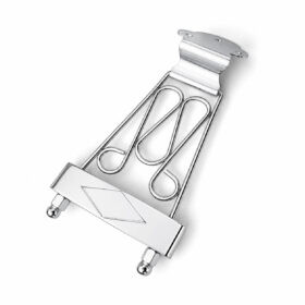 Trapeze Tailpiece for Archtop Jazz Guitars – Chrome Diamond Design